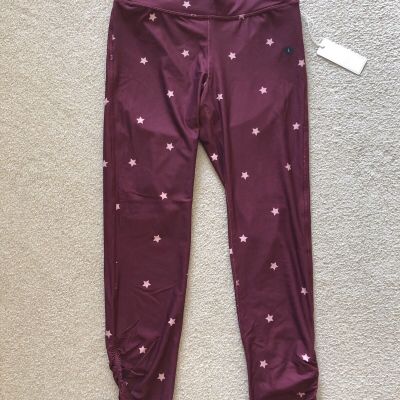 NWT Gilly Hicks Hollister Go Recharge High Rise Cinch Yoga 7/8 Leggings Burgundy